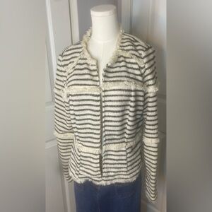 Dolan Black and White Striped Women's Blazer